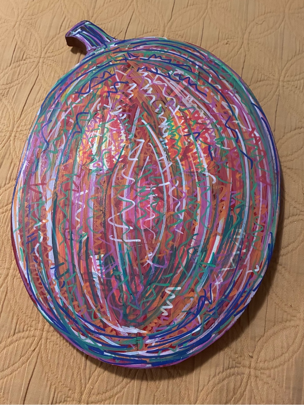 Handmade  Multicolor wooden pumpkin